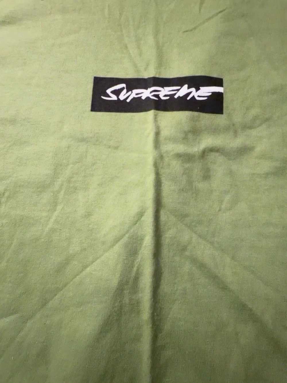 Supreme Lime Green Box Logo Tee - Center Chest Script